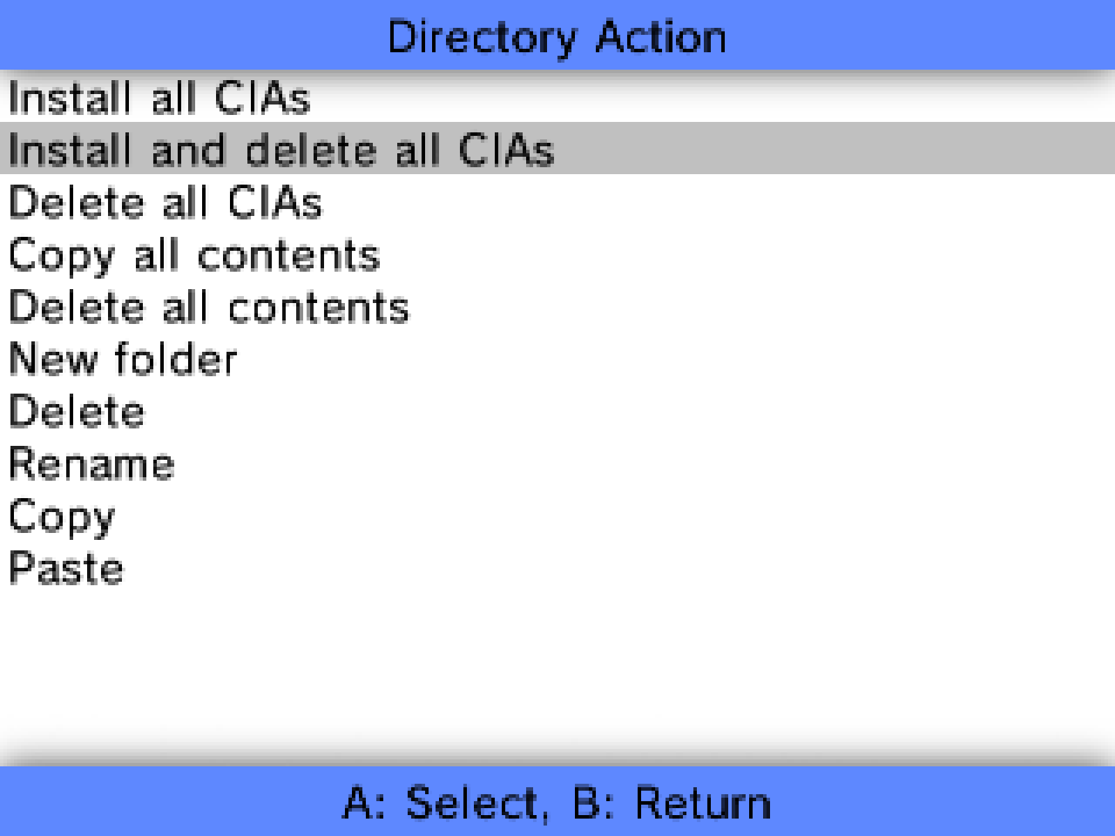 Install and delete all CIAs on the FBI app